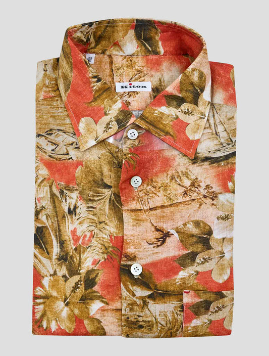 Kiton Multicolor Linen Shirt Nerano