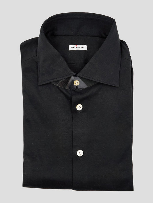 Kiton Black Cotton Shirt