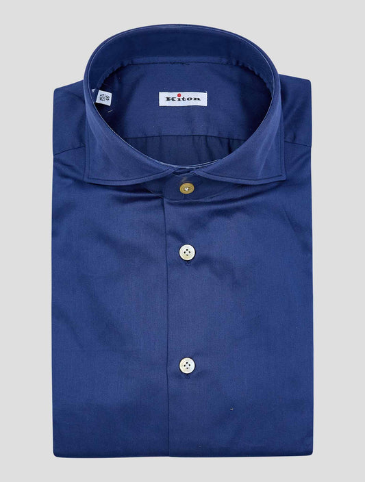 Kiton Blue Cotton Shirt