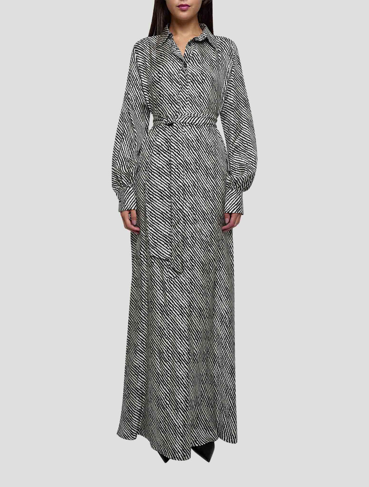 Kiton Black White Silk Dress Women