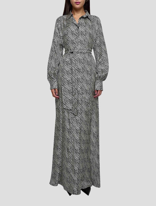 Kiton Black White Silk Dress Women