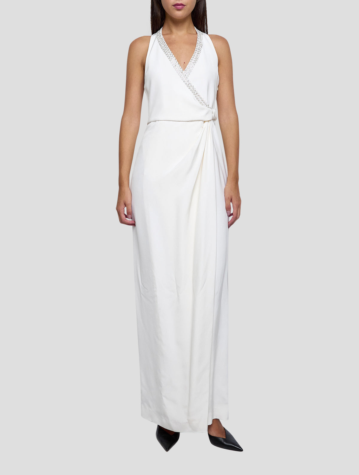 Kiton White Silk Dress Women