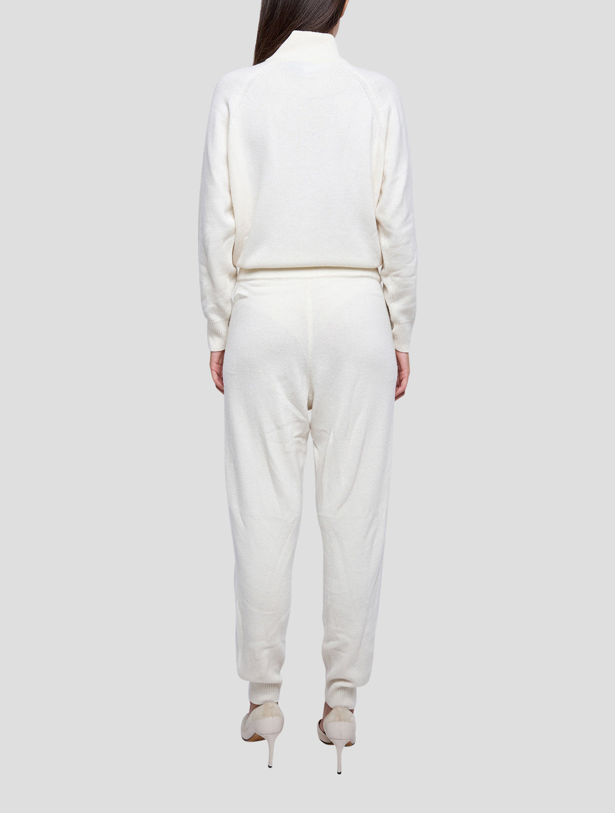 Kiton White Cashmere Tracksuit Full Zip Women