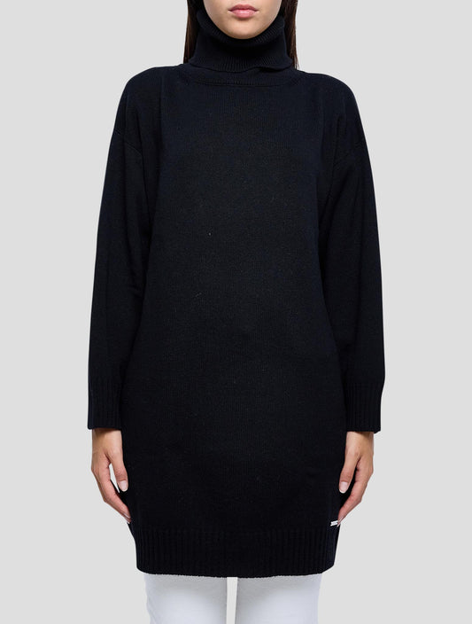 Kiton Black Cashmere Sweater Turtleneck Women