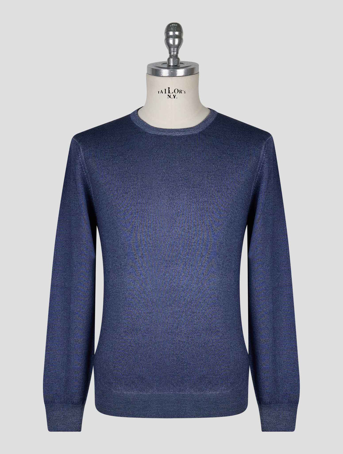 Kiton Blue Wool Sweater Crewneck