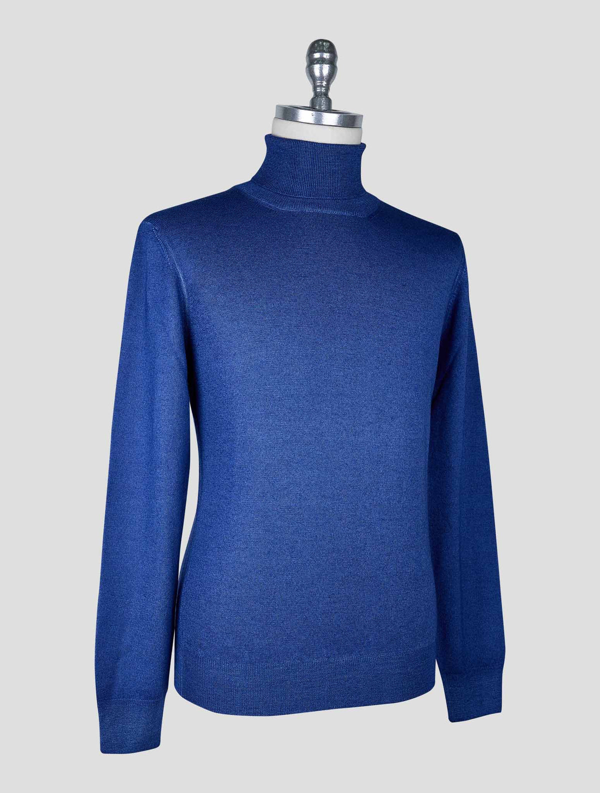 Kiton Blue Wool Sweater Turtleneck
