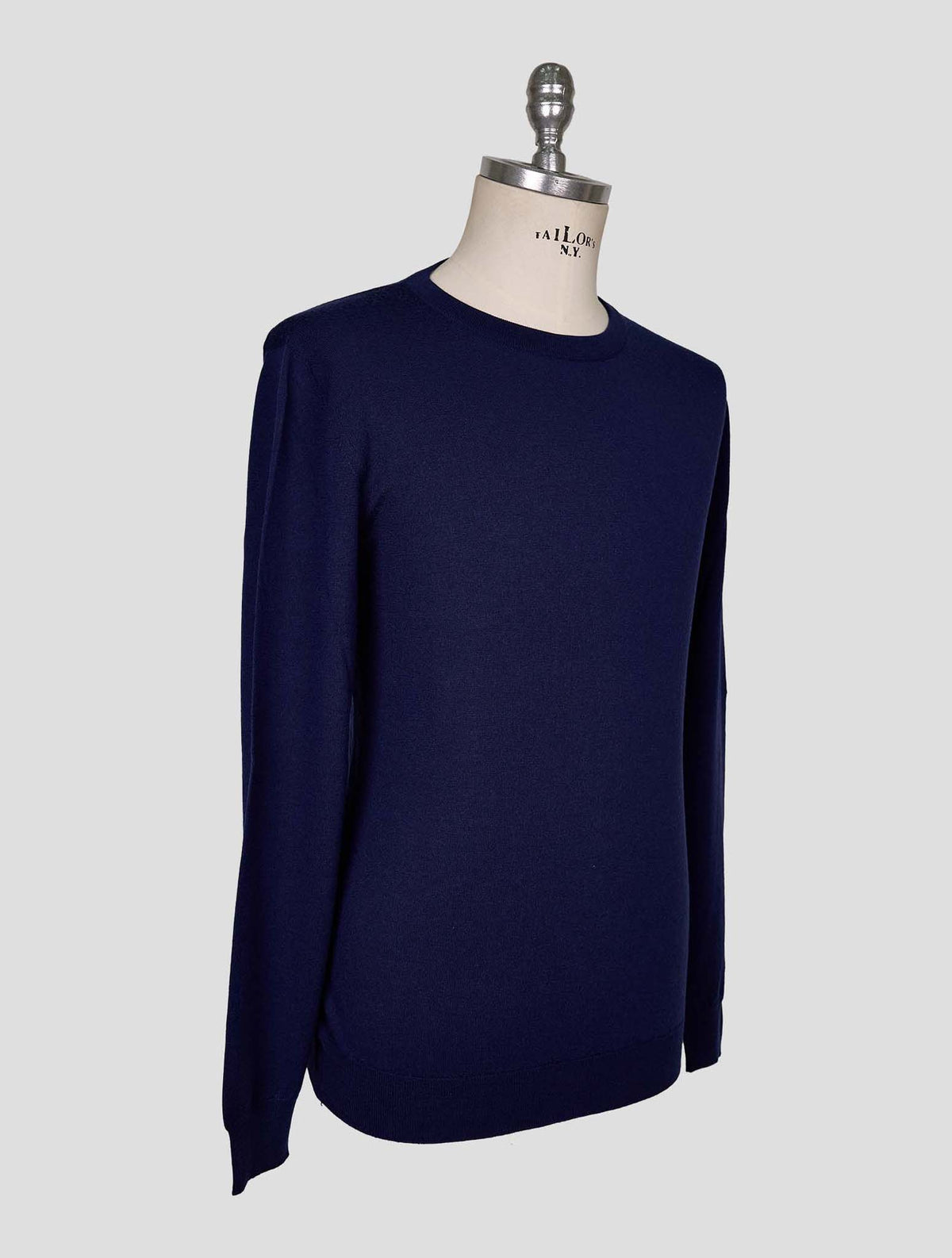 Kiton Blue Wool Sweater Crewneck