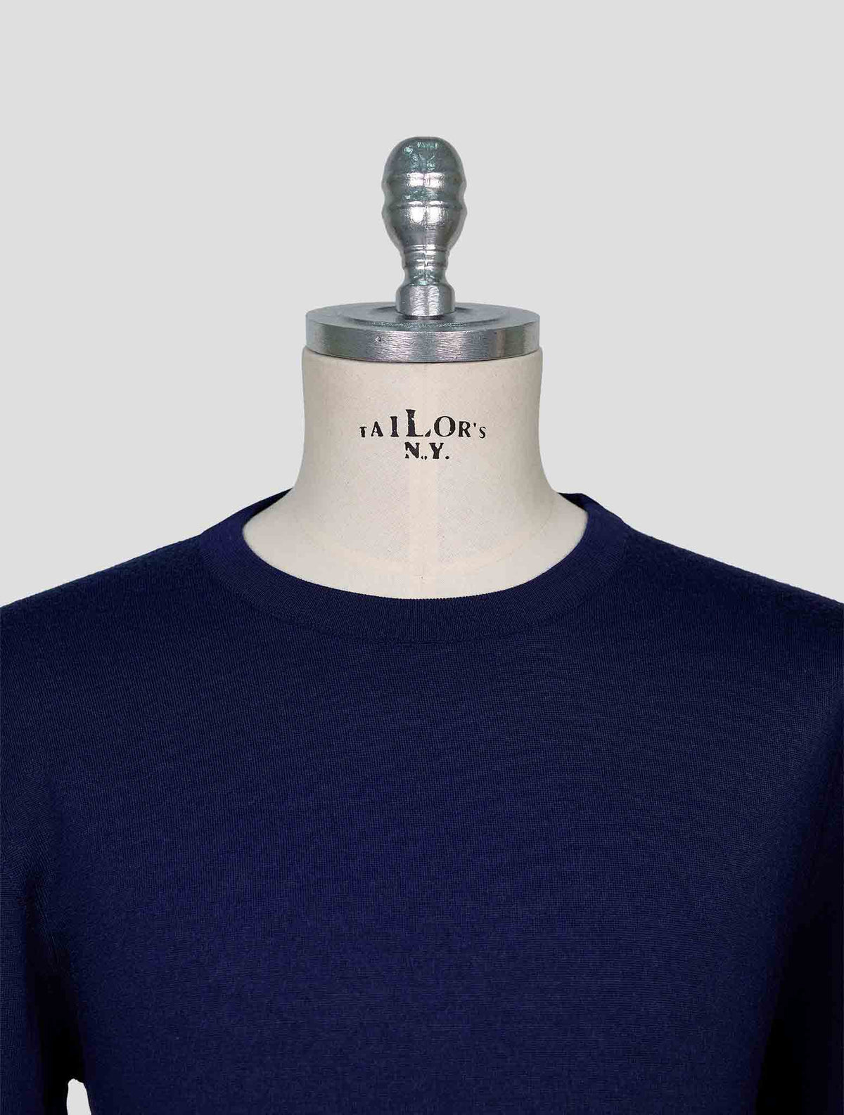 Kiton Blue Wool Sweater Crewneck