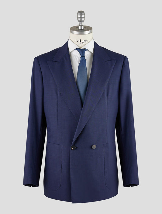 Kiton Knt Blue Virgin Wool Suit