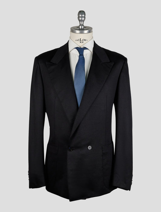 Kiton Knt Black Wool Blazer