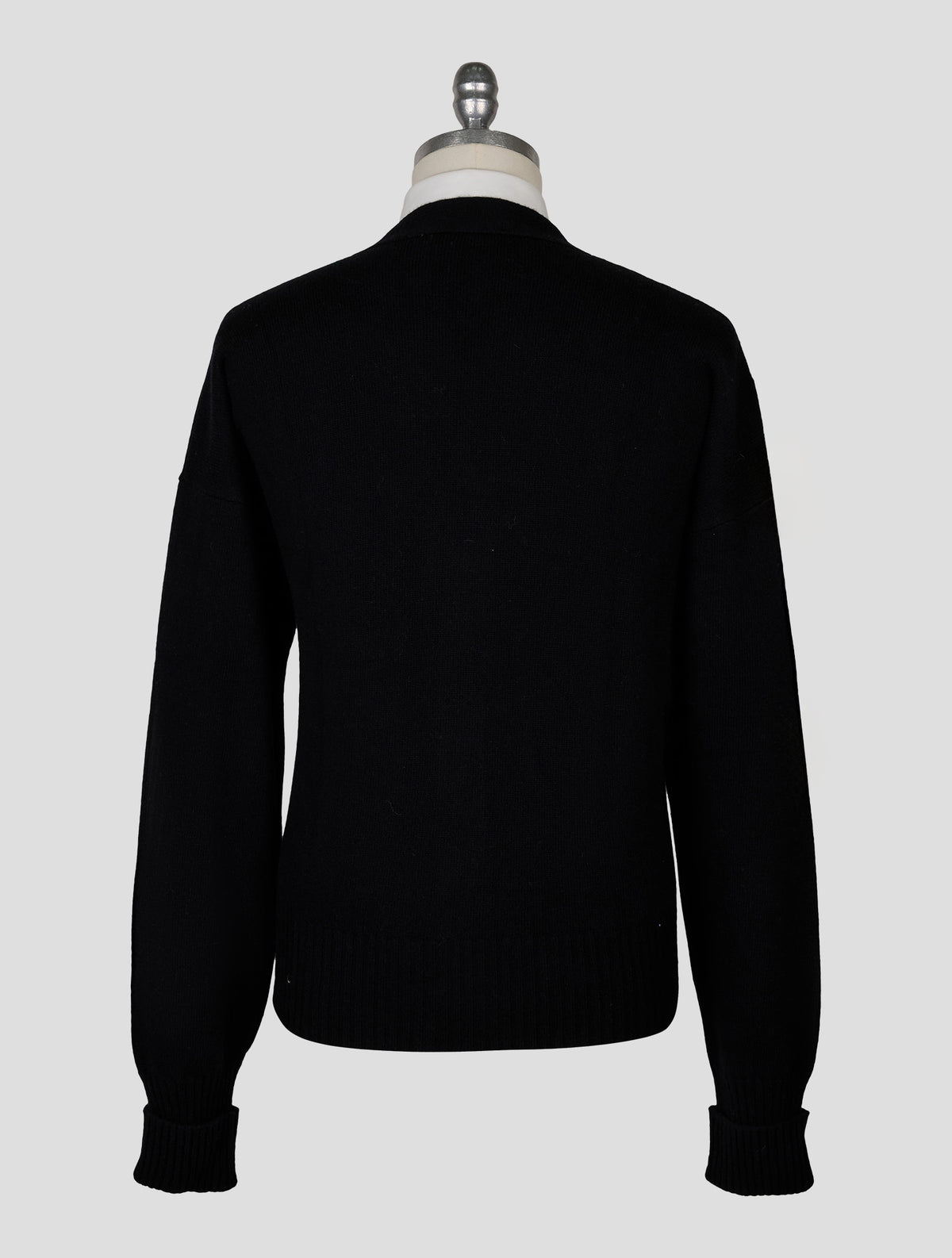 Kiton Knt Black Virgin Wool Cardigan