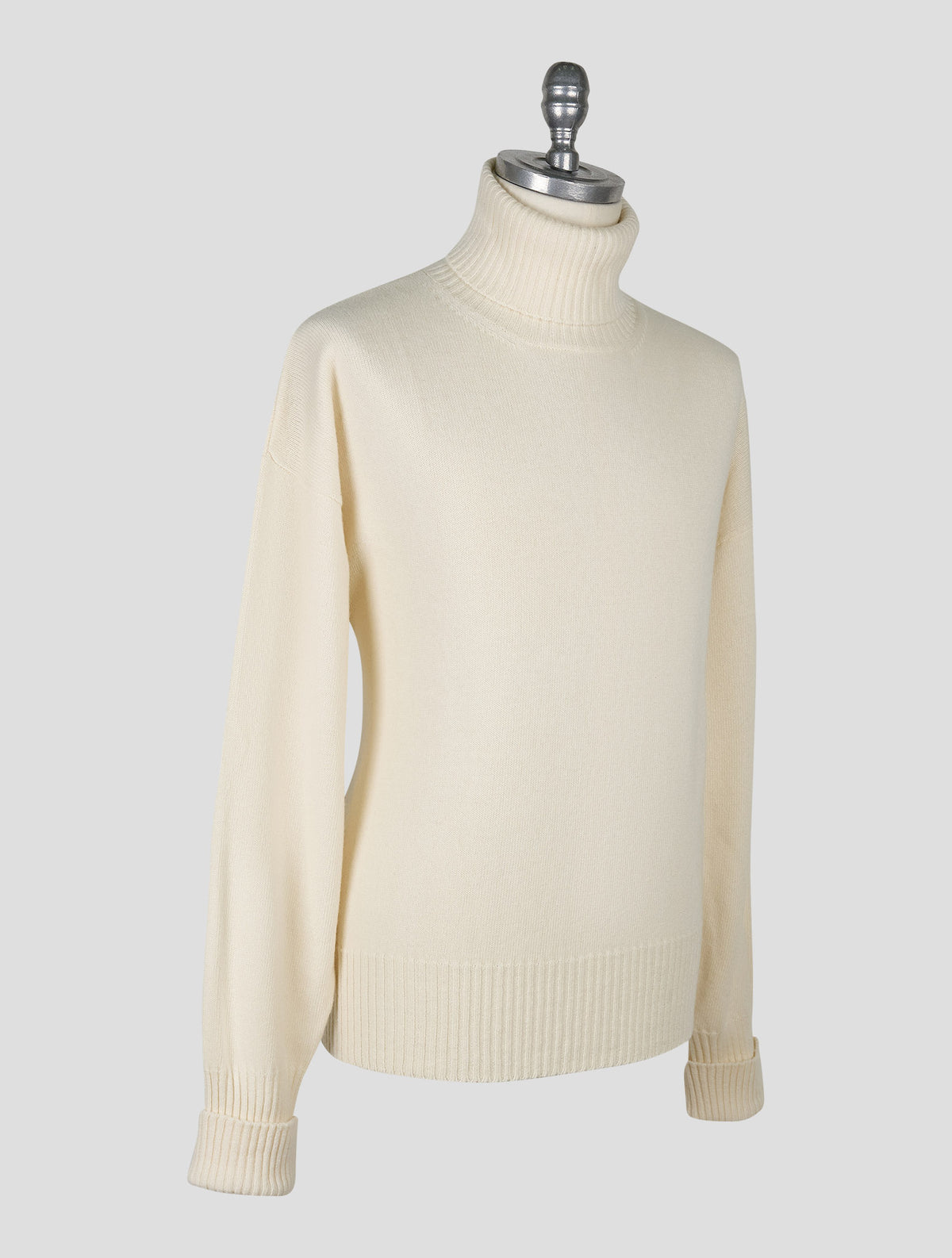 Kiton Knt White Virgin Wool Sweater Turtleneck