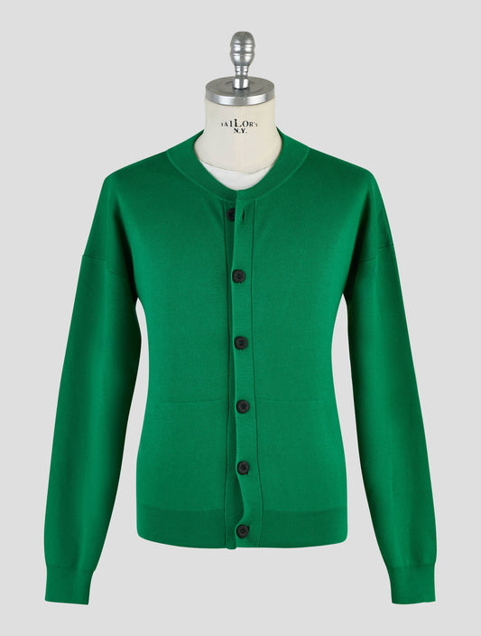 Kiton Knt Green Cotton Cardigan