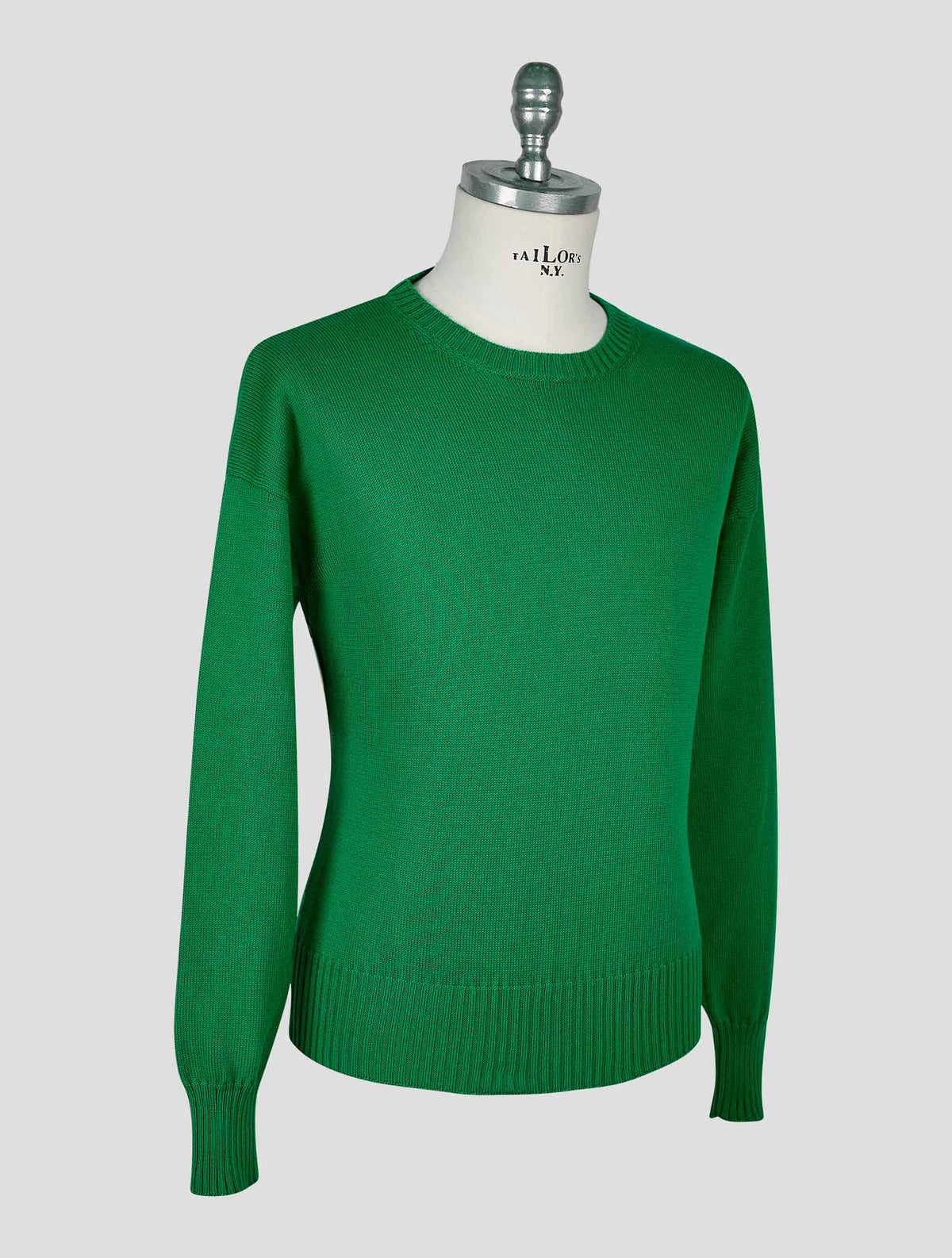 Kiton Knt Green Cotton Sweater Crewneck
