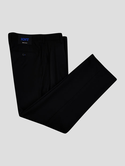 Kiton Knt Black Wool Dress Pants
