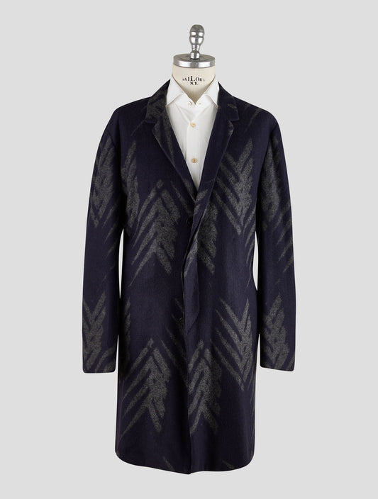 Kiton Knt Gray Blue Cashmere Pa Overcoat