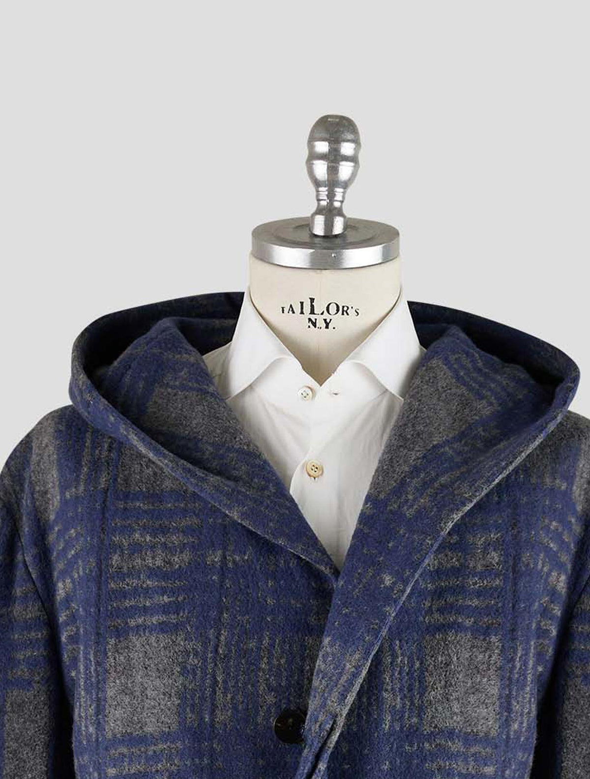 Kiton Knt Gray Blue Cashmere Pa Overcoat