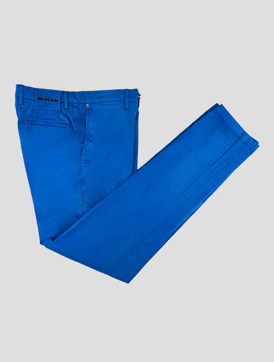 Kiton Blue Cotton Ea Pants