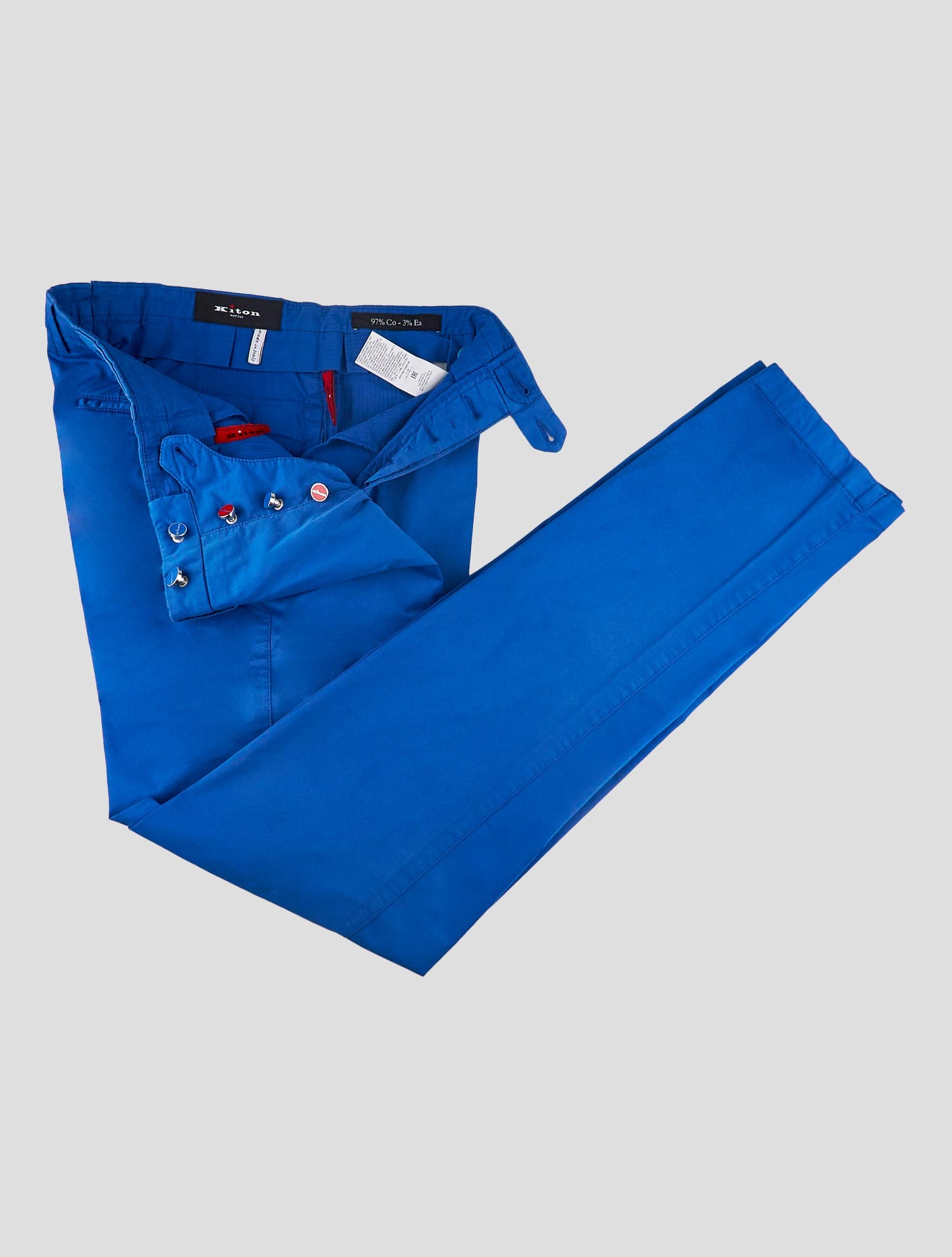 Kiton Blue Cotton Ea Pants
